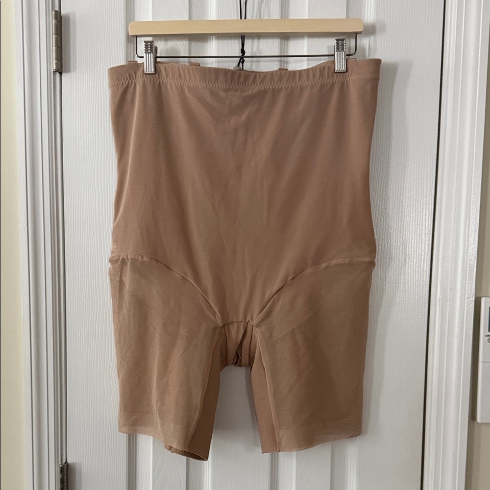 Honeylove Women's High-Waisted Bike Shorts in Tan